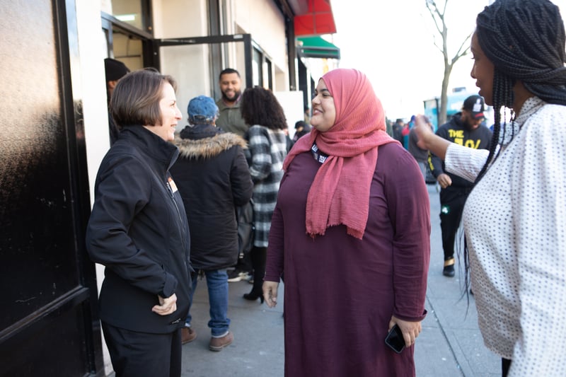 Sultana Ocasio with Food Bank For New York City CEO Leslie Gordon