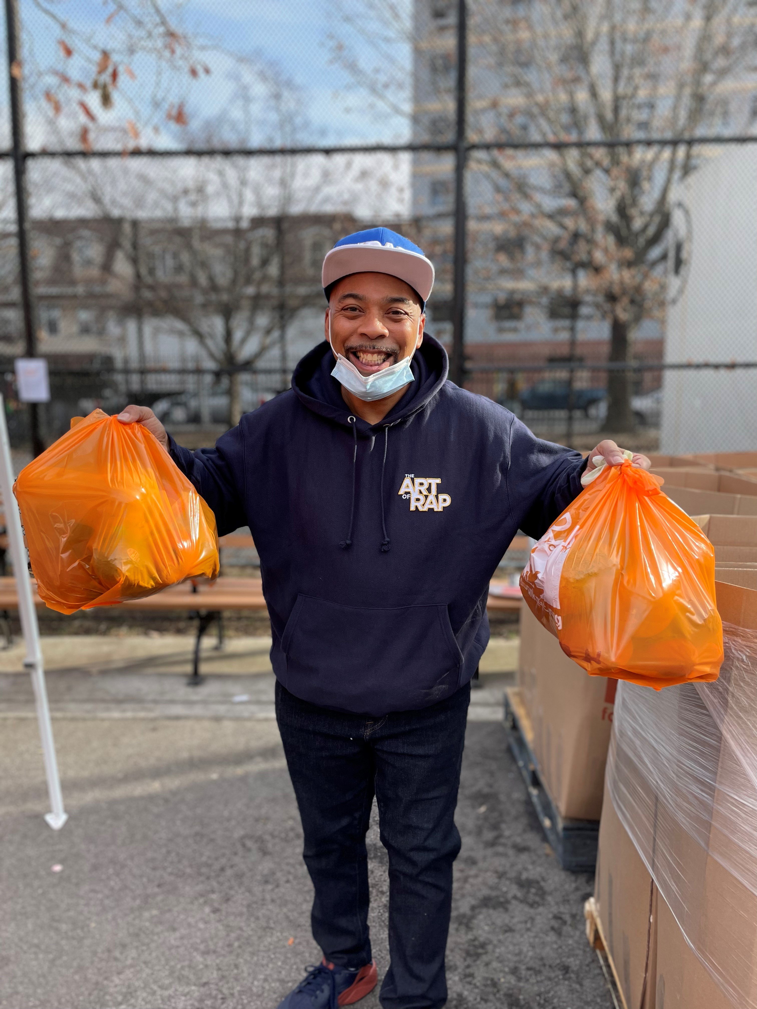 NY Jets Thanksgiving Give Back At Harlem Food Bank